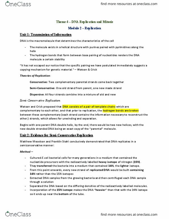 BIOLOGY 1M03 Lecture Notes - Lecture 12: Proofreading, Primase, Pyrophosphate thumbnail