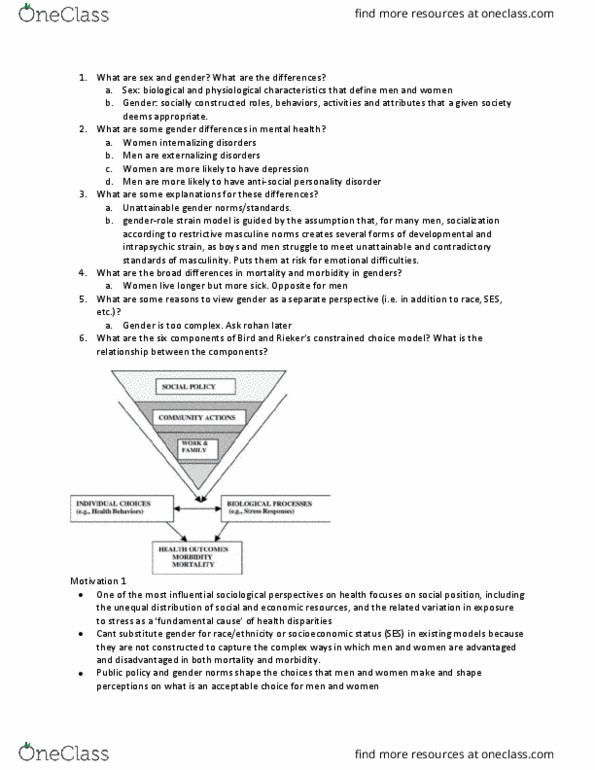 SOC 230 Lecture Notes - Lecture 7: Nuclear Family, Stoicism, Glasser'S Choice Theory thumbnail