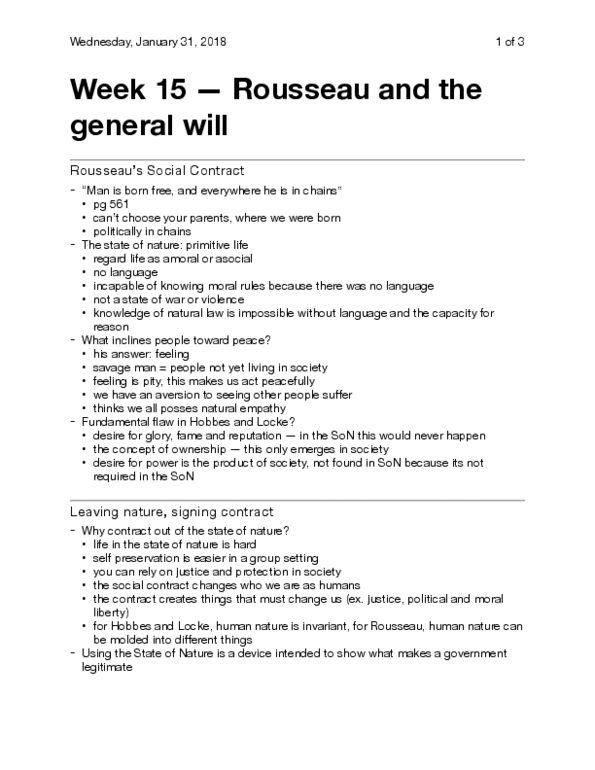 Political Science 2237E Lecture 15: Week 15 - Rousseau and the general will thumbnail