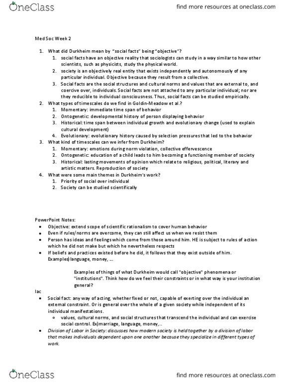 SOC 230 Lecture Notes - Lecture 1: Ecological Fallacy, Positivism, Data Integration thumbnail