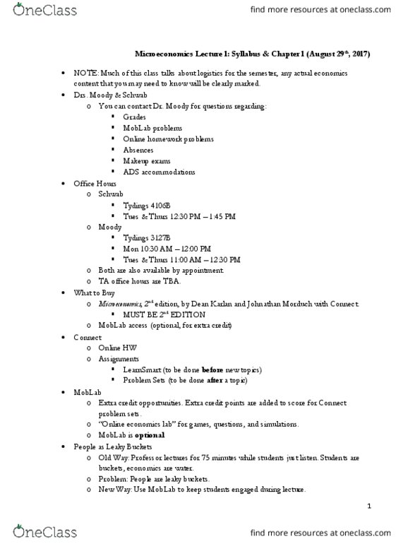 ECON 200 Lecture Notes - Lecture 1: Dean Karlan, Problem Set thumbnail