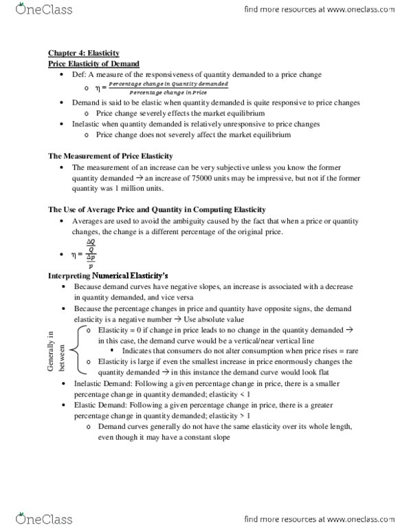 ECON 110 Chapter Notes - Chapter 4: Normal Good, Tax Incidence, Negative Number thumbnail