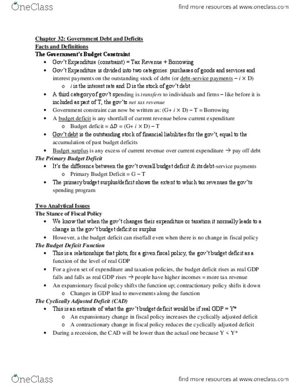 ECON 110 Chapter Notes - Chapter 32: Autarky, Real Interest Rate, Loanable Funds thumbnail