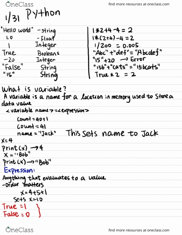 COMPSCI 61A Lecture 1: Basic knowledge about python thumbnail