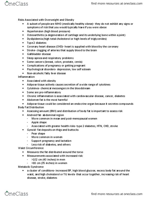 FSN 430 Lecture Notes - Lecture 2: Coronary Artery Disease, Gallbladder Disease, Fembot thumbnail