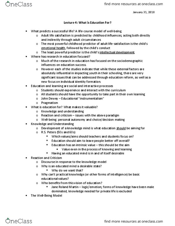 Sociology 2144A/B Lecture Notes - Lecture 4: John Dewey, Pragmatism, Instrumentalism thumbnail