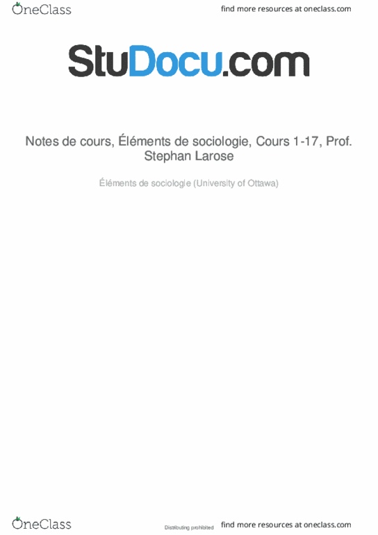SOC 1501 Lecture Notes - Lecture 1: Le Sens De La Vie, Le Monde, Meet The Fockers thumbnail