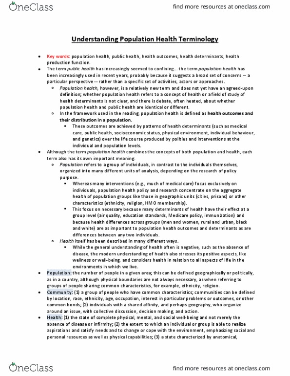 HLTA02H3 Chapter Notes - Chapter Week 4: Icu Scoring Systems, Population Health, Health Maintenance Organization thumbnail
