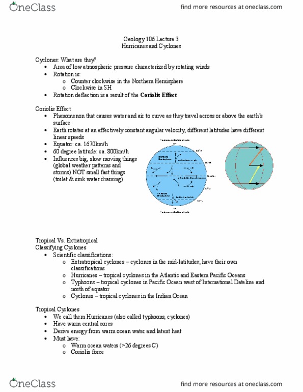 GEOL 106 Lecture Notes - Lecture 3: Extratropical Cyclone, Wind Shear, Atlantic Ocean thumbnail