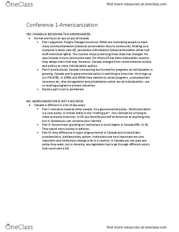 POLI 222 Chapter Notes - Chapter 1: Communitarianism, The Big Issue, Government Spending thumbnail