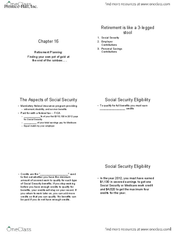 ECON 2105 Lecture Notes - Security Interest, Pension, Employee Retirement Income Security Act thumbnail