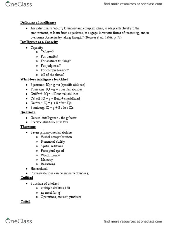 PS102 Lecture Notes - Lecture 23: Fluid And Crystallized Intelligence, Theory Of Multiple Intelligences, Socioeconomic Status thumbnail