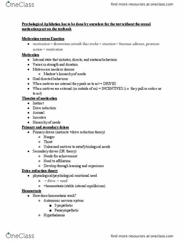 PS102 Lecture Notes - Lecture 20: Parasympathetic Nervous System, Sympathetic Nervous System, Nucleus Accumbens thumbnail