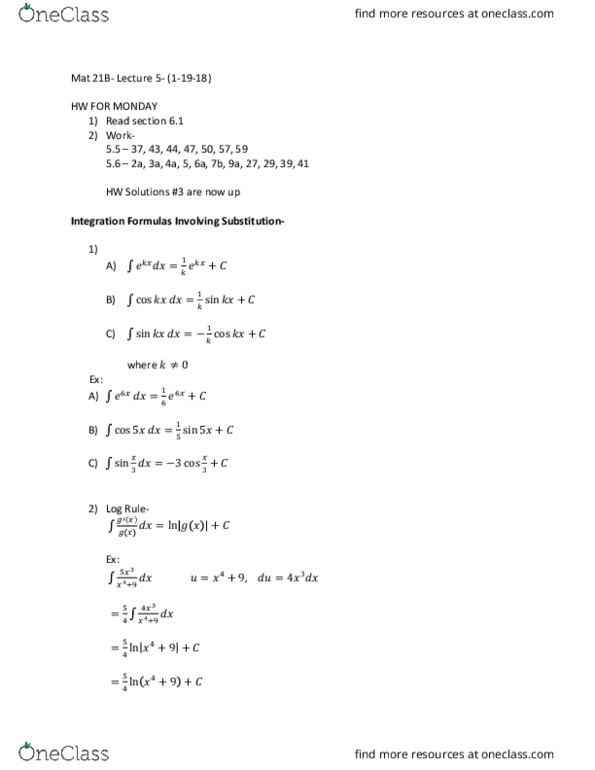 MAT 21B Lecture Notes - Lecture 5: Inverse Trigonometric Functions, Polynomial Long Division thumbnail