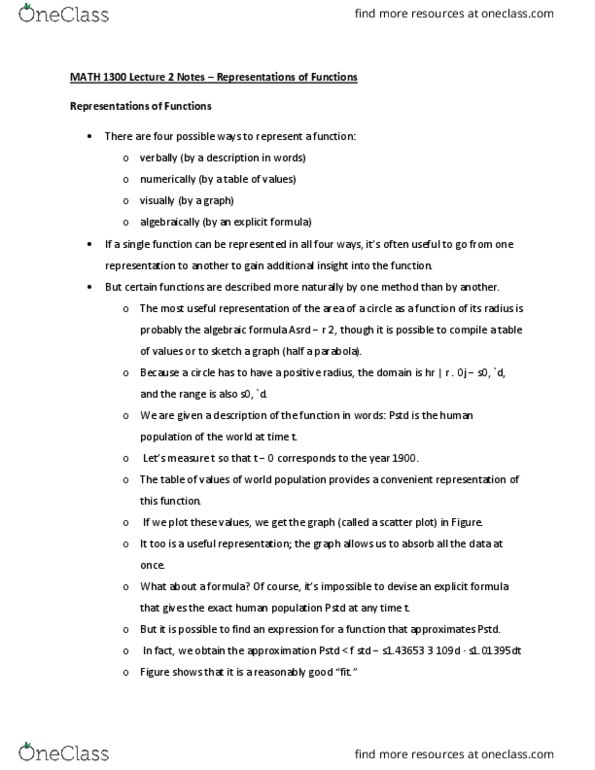 MATH 1300 Lecture Notes - Lecture 2: Scatter Plot, Even And Odd Functions, Negative Number thumbnail