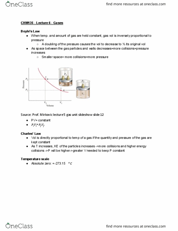 CHM135H1 Lecture Notes - Lecture 6: Kelvin, Gas Constant, L Source thumbnail