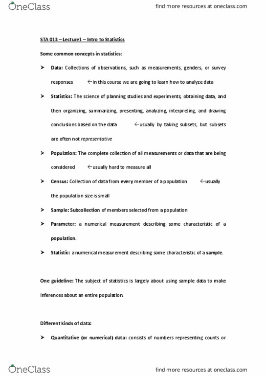 STA 13 Lecture Notes - Lecture 1: Nominal Level thumbnail