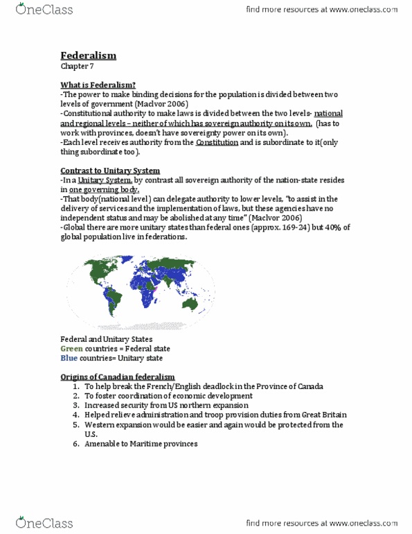 POLS 1000 Lecture Notes - Canadian Cultural Protectionism, Amenable Group, Pension thumbnail