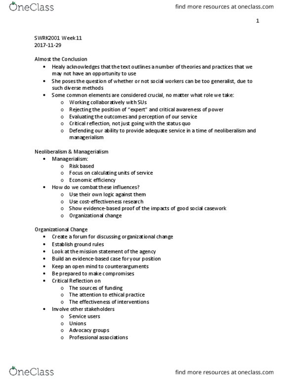 SWRK 2001H Lecture Notes - Lecture 11: Economic Efficiency, Substance Abuse, Neoliberalism thumbnail