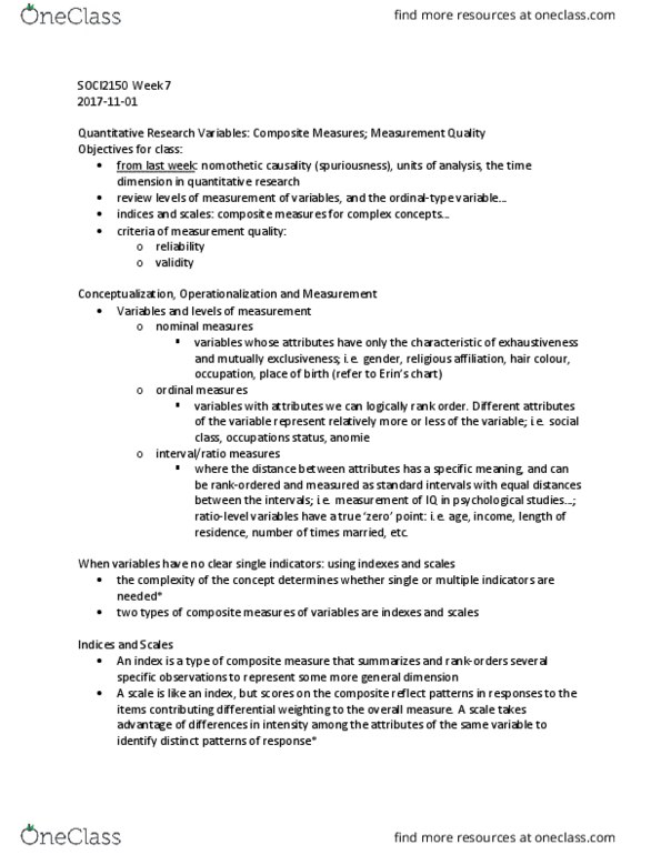 SOCI 2150Y Lecture Notes - Lecture 7: Iso 9000, Nomothetic, Anomie thumbnail