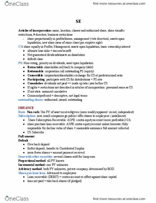 BUS 321 Lecture Notes - Lecture 3: Debits And Credits, Capital Account, Dividend Policy thumbnail
