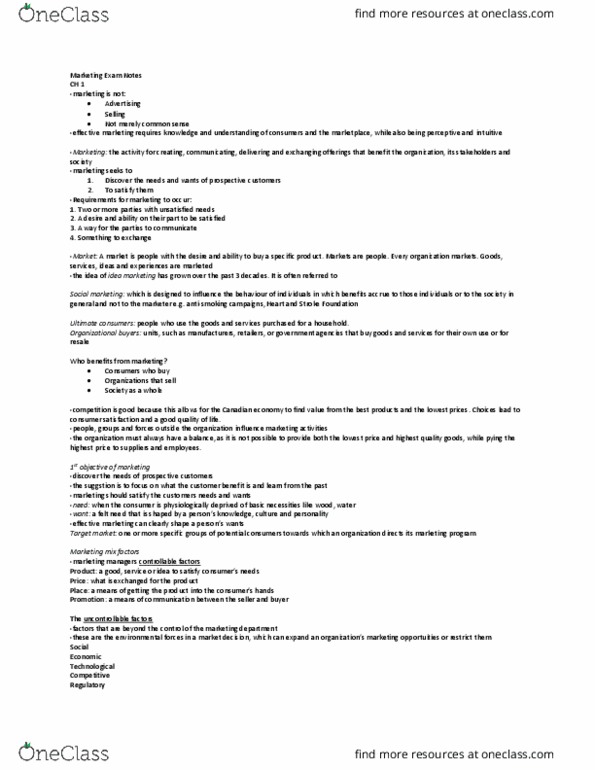 MCS 1000 Lecture Notes - Lecture 1: Customer Experience, Customer Satisfaction, Influencer Marketing thumbnail