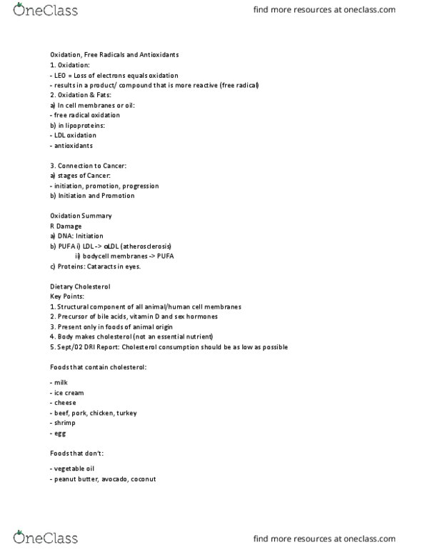 NUTR 120 Lecture Notes - Lecture 8: Peanut Butter, Cream Cheese, Bleeding Time thumbnail