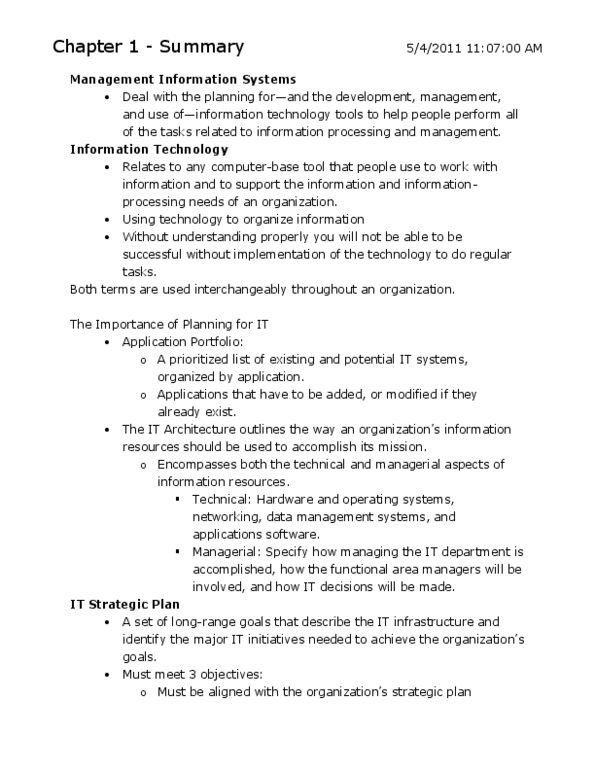 ADMS 2511 Lecture : Full Textbook Summary CAD 2 ED. Management Information Systems CAD 2 Ed. I have made these notes from reading the textbook, and used the same notes to study for midterm #1, #2, and final. thumbnail