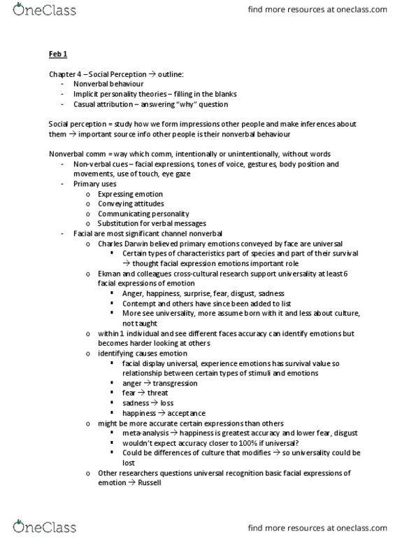 PSYC 215 Lecture Notes - Lecture 8: Social Perception, Meta-Analysis, Eye Contact thumbnail