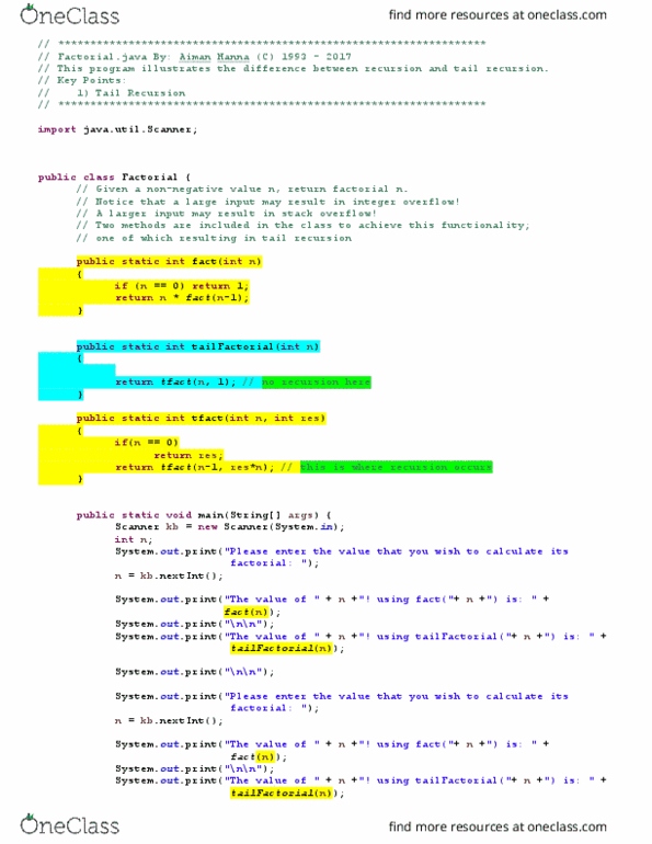 COMP 352 Lecture Notes - Lecture 2: Stack Overflow, Integer Overflow thumbnail