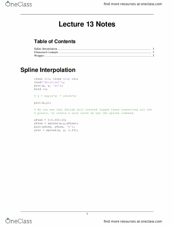 AMATH 301 Lecture Notes - Lecture 13: Interpolation thumbnail