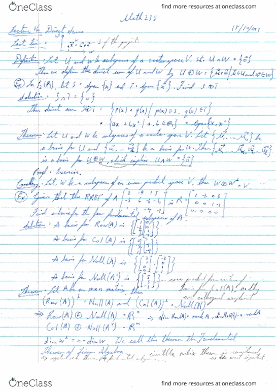 MATH235 Lecture 20: MATH235 Lecture Notes 20 thumbnail
