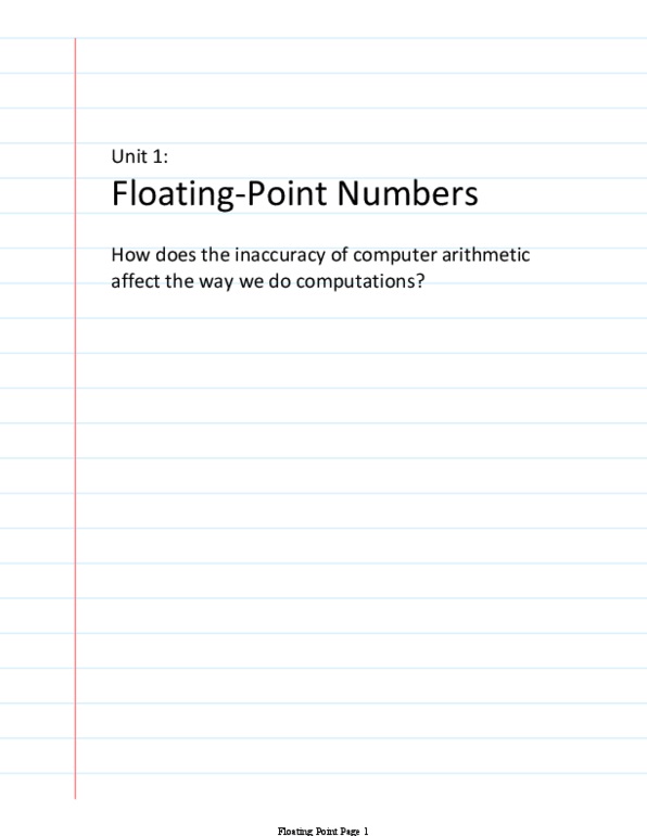 CS370 Lecture 1: Unit 1 Floating Point (complete) thumbnail