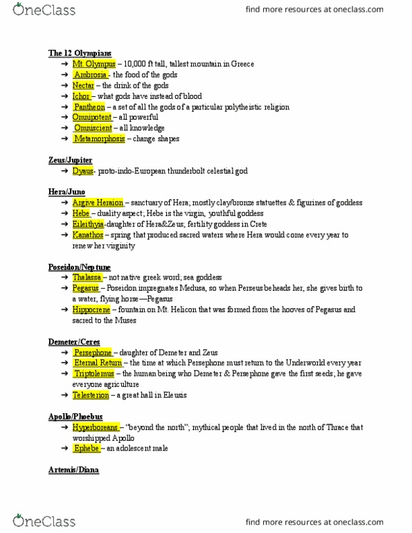 CLCV 115 Chapter Notes - Chapter Discussion: Potnia Theron, Jade Emperor, Gorgoneion thumbnail