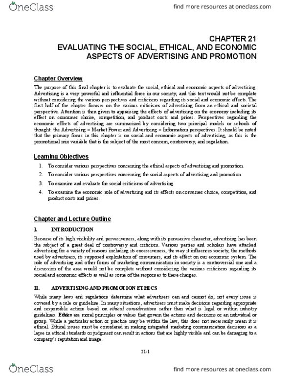 MKTG 330 Lecture Notes - Lecture 6: Shock Advertising, Abercrombie & Fitch, High Visibility thumbnail