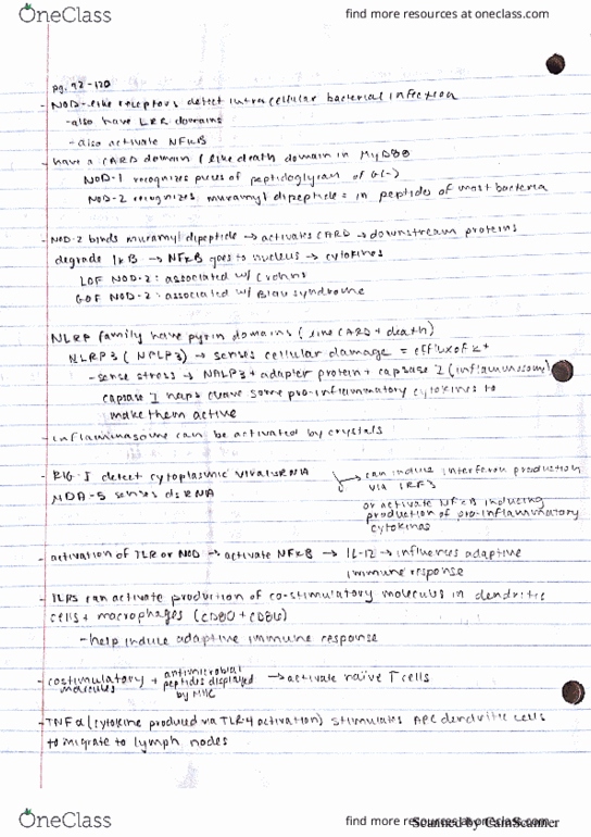 MCELLBI 150 Chapter 3: Nod like Receptors and Chemokines pg 92-120 thumbnail