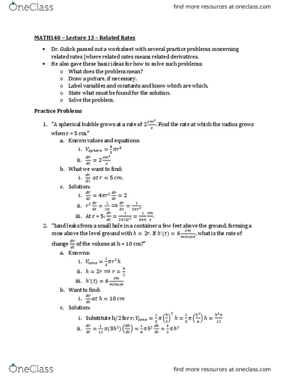 MATH 140 Lecture Notes - Lecture 13: Pythagorean Theorem, Ellipse thumbnail