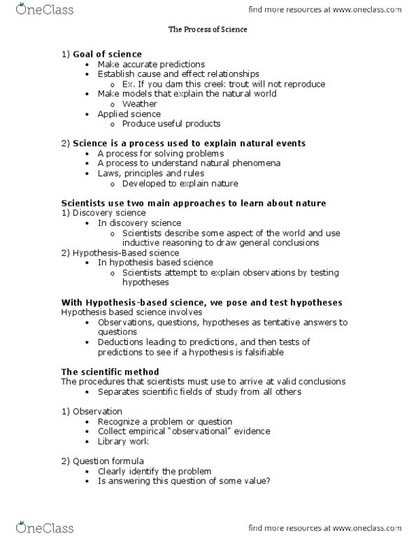 BIOL 105 Lecture Notes - Lecture 2: Scientific Control, Applied Science, Scientific Method thumbnail