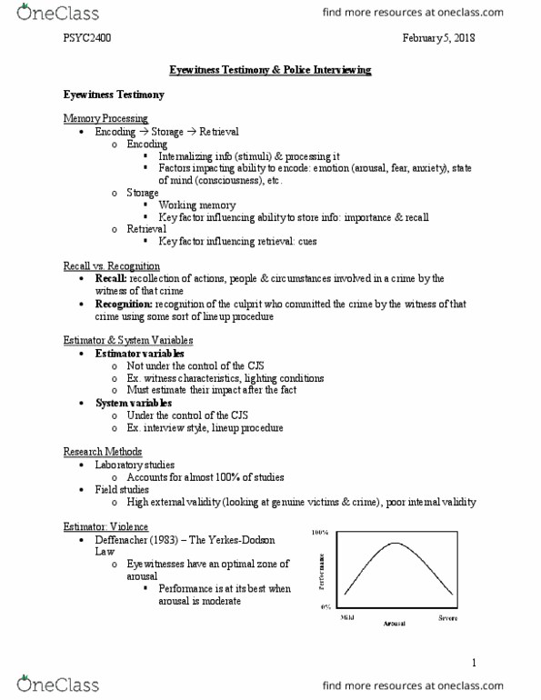 PSYC 2400 Lecture Notes - Lecture 5: Internal Validity, Working Memory, Free Recall thumbnail