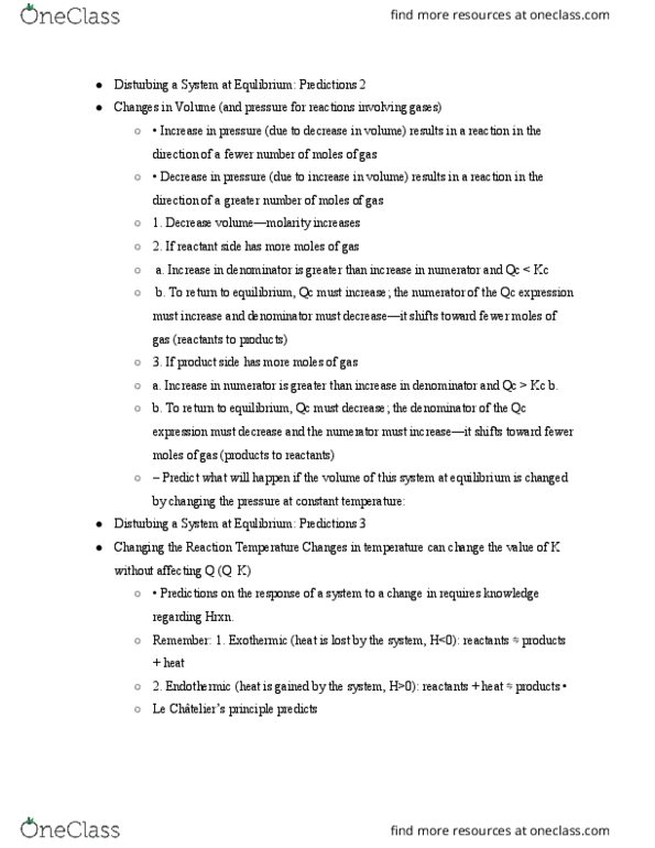 CHEM 134 Lecture Notes - Lecture 12: Endothermic Process, Equilibrium Constant, Exothermic Process thumbnail