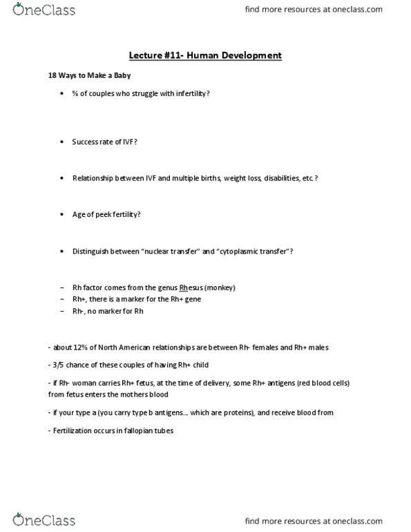 NATS 1675 Lecture Notes - Lecture 11: Mitochondrial Replacement Therapy, Rh Blood Group System, Nuclear Transfer thumbnail