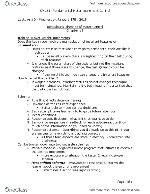 KP161 Lecture Notes - Lecture 6: Motor Program, Institute For Operations Research And The Management Sciences, Attractor thumbnail