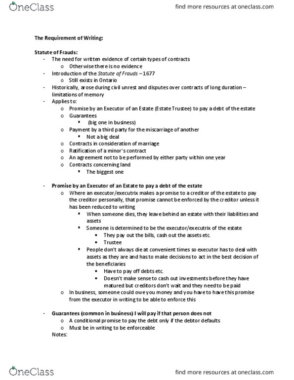 BU231 Lecture Notes - Lecture 11: Miscarriage, Loan Guarantee thumbnail