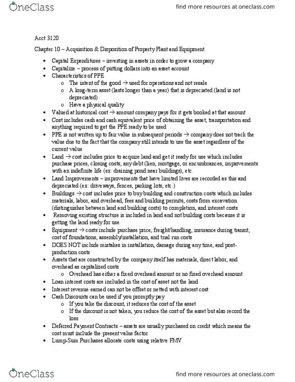 ACCT-3120 Lecture Notes - Lecture 2: Historical Cost, Market Price thumbnail