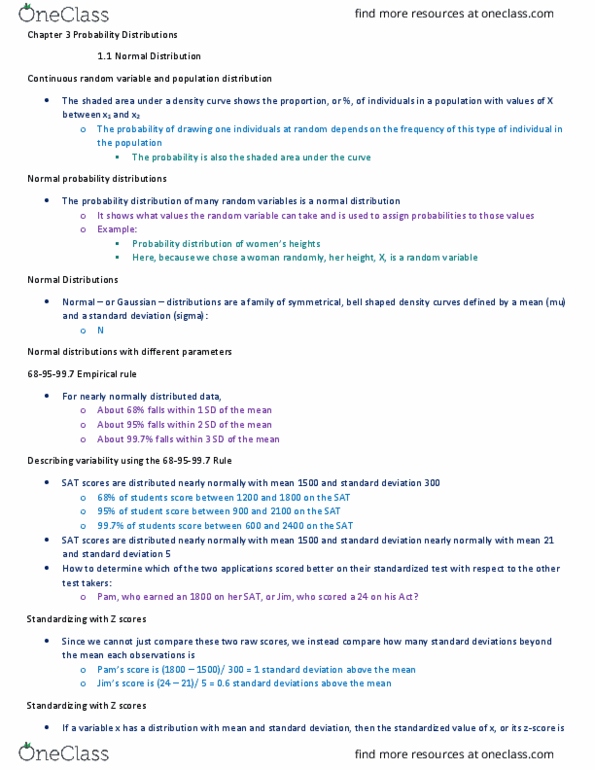 STAT 124 Lecture Notes - Lecture 3: Standard Score, Standard Deviation, Random Variable thumbnail