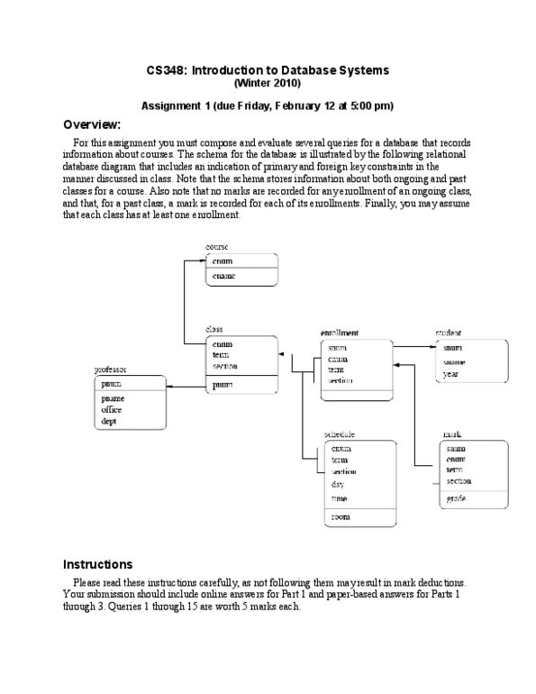 CS348 Lecture Notes - Final Grades, Foreign Key, Relational Algebra thumbnail