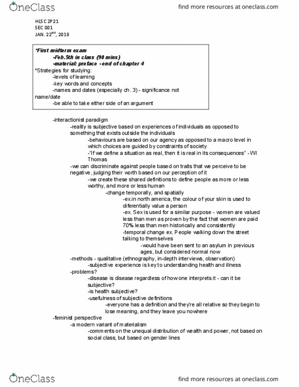 HLSC 2P21 Lecture Notes - Lecture 2: Medicine Man, Postcolonialism, Ethnography thumbnail