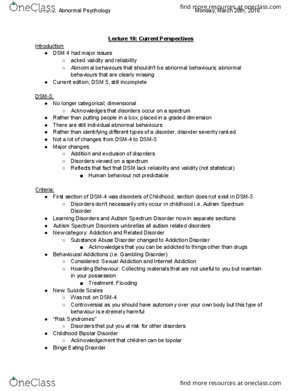 PSY240H5 Lecture Notes - Lecture 10: Binge Eating Disorder, Sexual Addiction, Binge Eating thumbnail