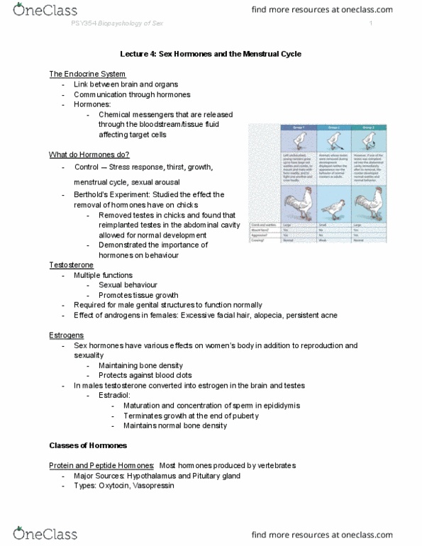 PSY354H5 Lecture Notes - Lecture 4: Abdominal Cavity, Bone Density, Pituitary Gland thumbnail