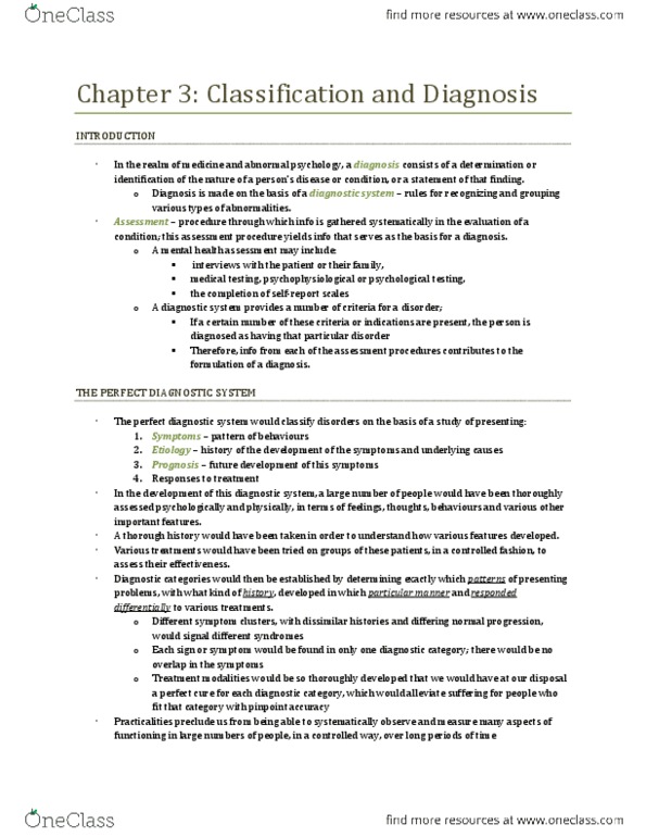 PS280 Chapter Notes - Chapter 3: Conduct Disorder, Predictive Validity, Reference Group thumbnail